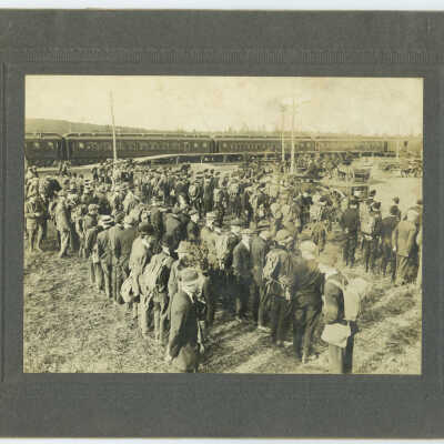 Recruits After Disembarking Their Train at Valcartier