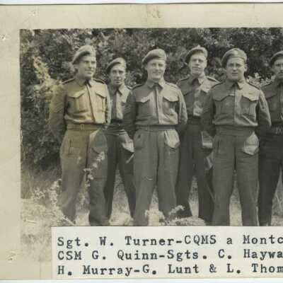 Group Portrait - Senior NCOs of the 1st Canadian Army Headquarters Defence Company (RMR)
