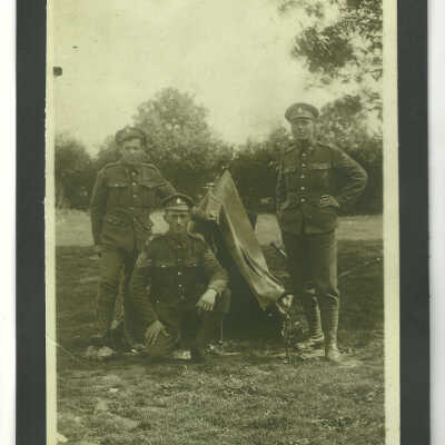 Three RMR Soldiers in Front of a Tent