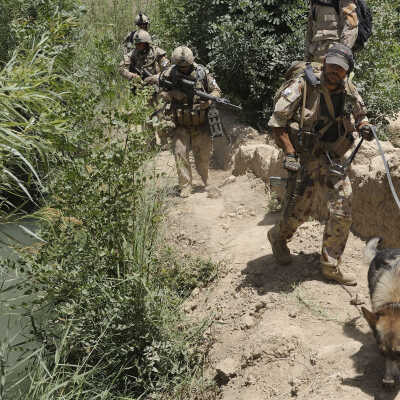 Afghan and Canadian Soldiers on Patrol