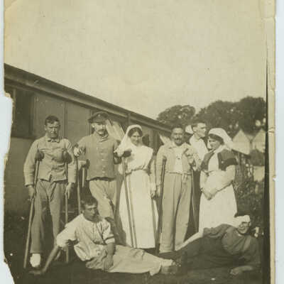 Wounded Soldiers and Nurses