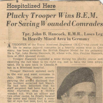 Plucky Trooper Wins B.E.M for Saving Wounded Comrades