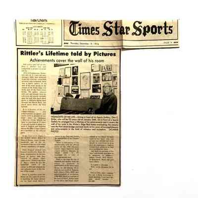 Newspaper Clipping, Times-Star, December 19, 1974, Article about Otto Rittler, 1974