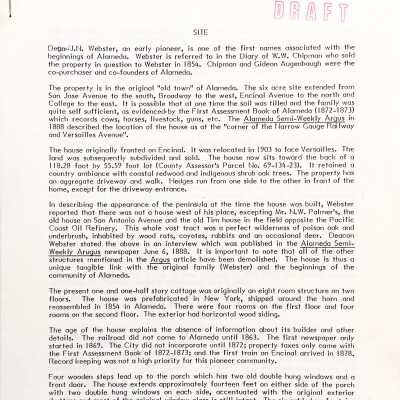 Photocopy of report about 1238 Versailles Ave as historical monument, prior 2004