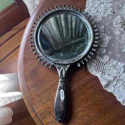 Silver-plated hand mirror of Amanda Sylvester Lamborn, c. 1890