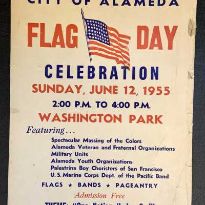 Poster for Flag Day at Washington Park, 1955