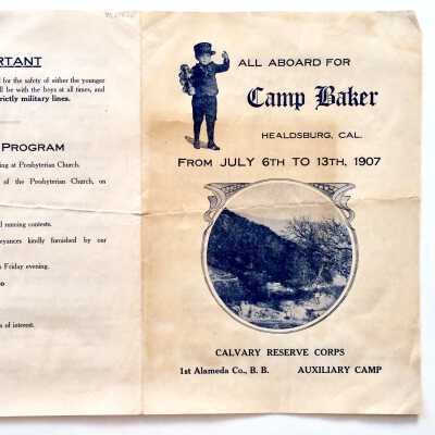 Program for Camp Retreat, Cavalry Reserve Corps, Company BB, 1907