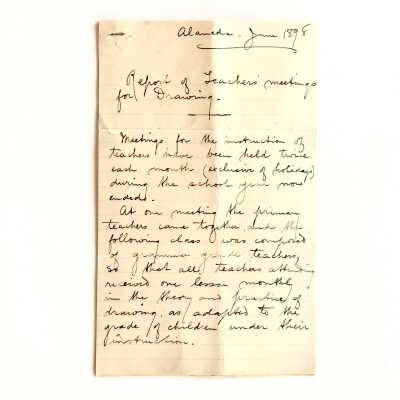 Report about monthly lessons in drawing for teachers, 1898