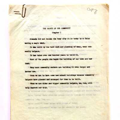Typed article, written by a teacher at Porter School, after 1941, prior 1973