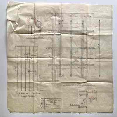 Drawings of door and grille for Library and Studio Annex at 2021 Alameda Ave, 1935