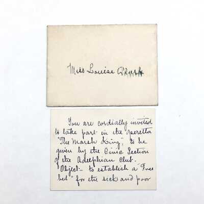 Note in envelope from Mrs. Charles Tilden to Louise Clark, 1901