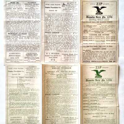 October and December 1926 editions of the Eagles bulletin 'Zip'