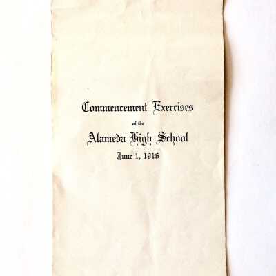 Program Commencement Exercises, Alameda High School, June 1916