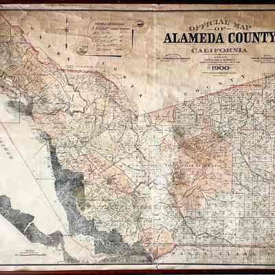 Linen-mounted Tribune Publishing Co. Alameda County map, c. 1900