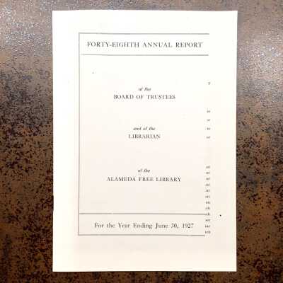 48th Annual Report of the Alameda Free Library, 1927