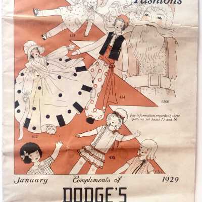 Booklet 'New Butterick Fashions', compliments of Dodges, 1929