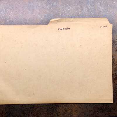 Folder with invitations to city officials, 1919