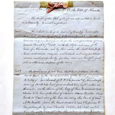 'An Act to Incorporate the Town of Alameda', by W. W. Chipman, 1854