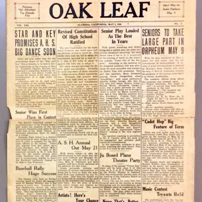 Alameda High School 'Oak Leaf' Newspaper, May 1, 1924