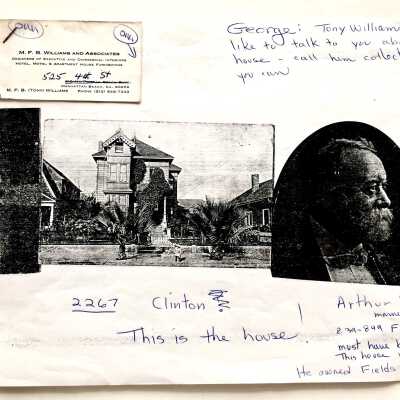 Photocopy of photo postcard and portrait of Arthur Field, c. 2003