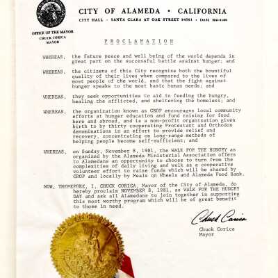 Proclamation by Mayor Corica of UNICEF Day, 1979