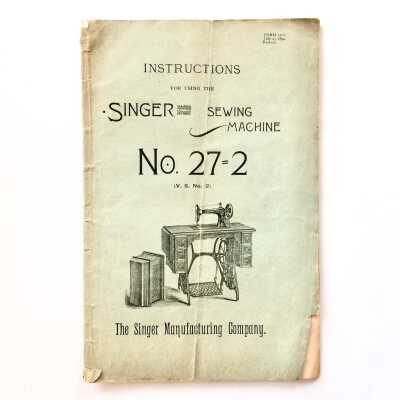 Singer Sewing Machine No 27-1 instruction pamphlet of the Ekberg family