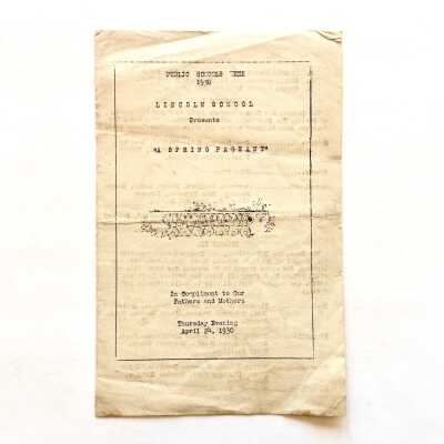 Program 'A Spring Pageant', Lincoln School, 1930