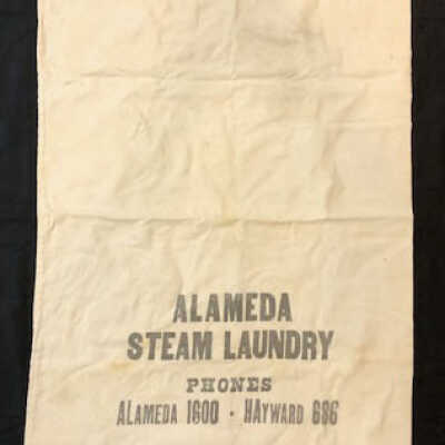 Laundry bag advertising Alameda Steam Laundry, before 1998