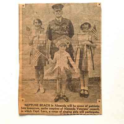 Newspaper clipping advertising a patriotic day at Neptune Beach, 1930