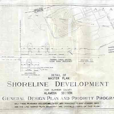 Drawing of Shoreline Development, plans that were never built, 1948-1953