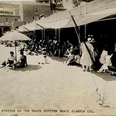 Postcard 'Under the Awnings', Neptune Beach, c. 1930s