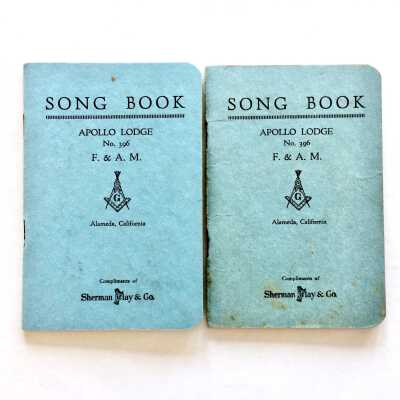 Song book of the Masonic Apollo Lodge #396, c. 1920s