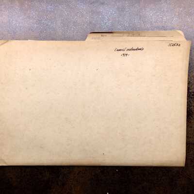 Folder with papers about topics of discusseion at Ciy Council meetings, 1919-1920
