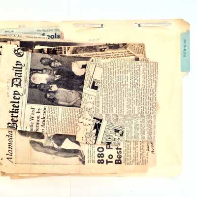 Clippings about Alameda High School Athletes and Coach Jolley, prior 1957