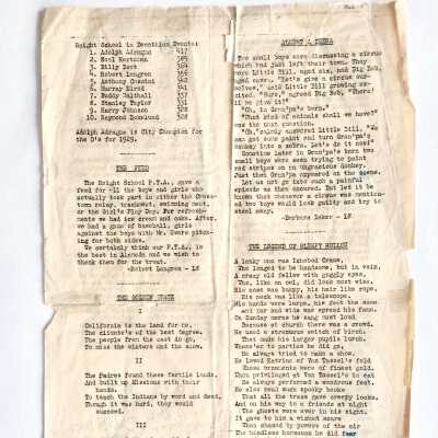 Flyer or Student Newspaper, Haight School, 1929