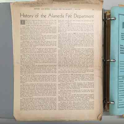 Article 1876-1935 'History of the Alameda Fire Department', 1935