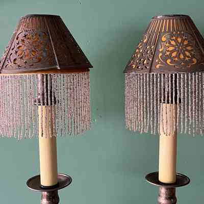 Pair of Silver candle lamp holders from the Meyers family, c. 1910-1920