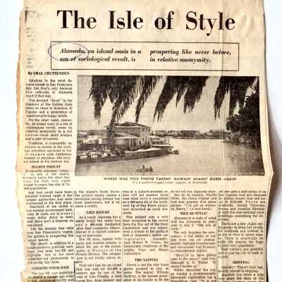Clipping of S. F. Chronicle article 'Isle of Style', 1966