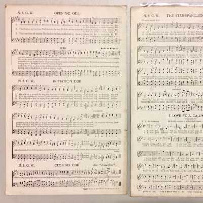 Music Cards from the Native Sons of the Golden West Lodge, 1913