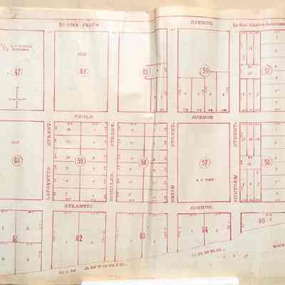 Subdivision map with home of R. H. McGill, Block 47, c. 1870s