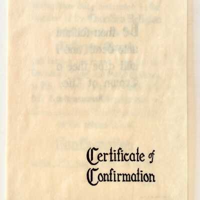 Certificate of Confirmation of Thomas Edward Fenn, 1959