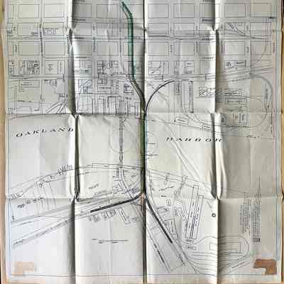 Map of proposed Estuary bridge at Webster street, 1917