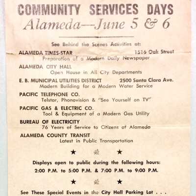 Flyer for Community Service Days, prior 2012