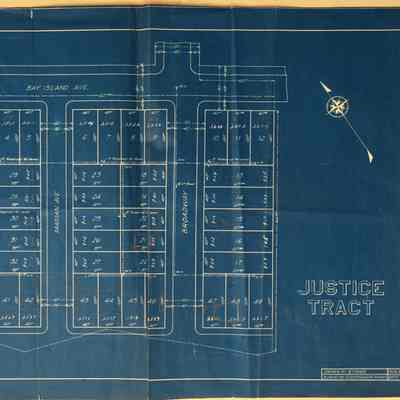 Blue-print style Subdivision Map of the Justice Tract, 1928