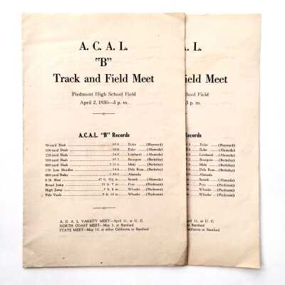 Program 'Track and Field Meet', 1930