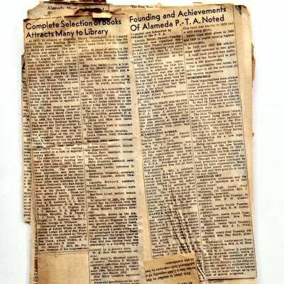 Clippings of historical articles from the Alameda Times Star, c. 1960s