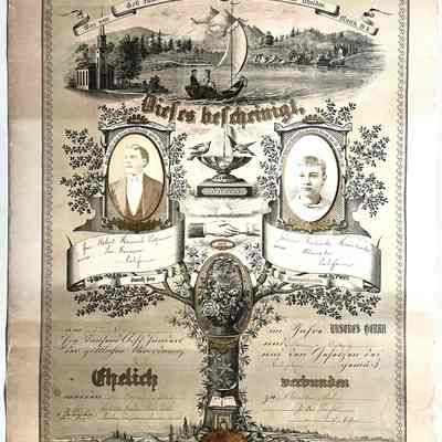 Marriage certificate of Robert Heinrich Putzmann and Johanna Meierdierkes, 1889