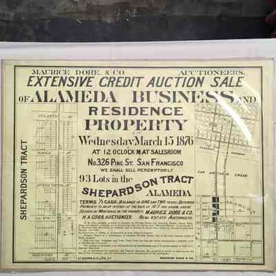Real Estate Flyer and Map for Maurice Dore & Co., 1876