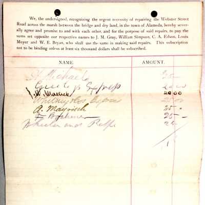 Subscription of Laws of Webster Street merchants, prior 1968