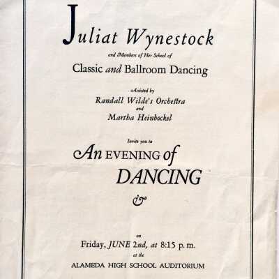Program evening of ballroom dancing, Alameda High School Auditorium